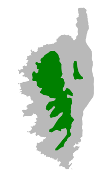 Map showing the breeding range of Sitta whiteheadi