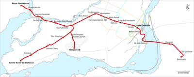 Mapa de las estaciones de la Red Eléctrica Metropolitana.