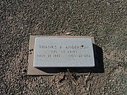 The grave site of Thanks A. Anderson (1889–1974).