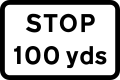 Plate use with "STOP" triangle to give the distance to STOP line