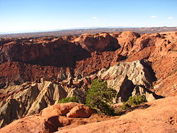 Upheaval Dome as seen from the rim of the crater.