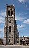 Stone church tower of Walnut Hills Presbyterian Church, without its church