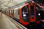 A Victoria line train at Pimlico station in August 2016