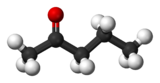 Ball-and-stick model of 2-pentanone