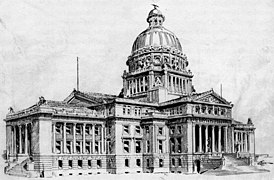 3rd place design for the Minnesota State Capitol by Bassford, Traphagen and Fitzpatrick