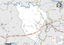 Carte en couleurs du réseau routier, avec indication des trafics.