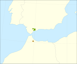 Distribución del pinsapo en el sur de España y el norte de Marruecos.