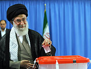 Supreme leader of Iran casts his vote