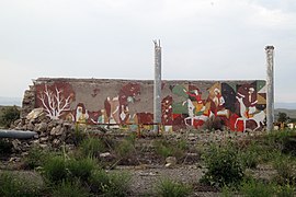 Remains of a bus stop in the village of Soltanly (2014)