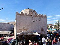 The marabout's tomb or qubba just outside the gate