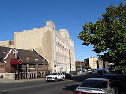 A picture of an Art Deco school building