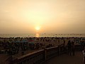 Crowded Calangute Beach in an evening