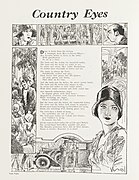 'Country Eyes', page 8 of Darlinghurst Nights by Kenneth Slessor (poetry) and Virgil Reilly (illustrations), published in 1933.