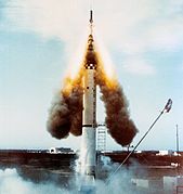 Mercury-Redstone 1: launch escape system lift-off after 4'' launch, 1960