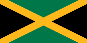 Flag of Jamaica (1962). It is currently the only national flag that does not contain a shade of the colors red, white, or blue.