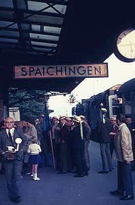 Last trip on the Heuberg Railway at platform 3 in 1966