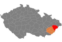 Location in the Zlín Region within the Czech Republic