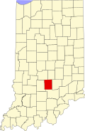 Brown County's location in Indiana
