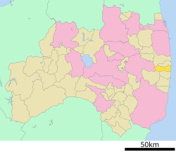 Location of Ōkuma in Fukushima Prefecture