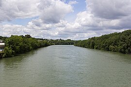 La Seine vue depuis le pont du Maréchal-Juin en direction du nord.