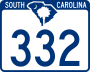 South Carolina Highway 332 marker