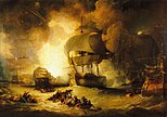 George Arnald's The Destruction of 'L'Orient' at the Battle of the Nile, 1 August 1798; 1825–27.[125]