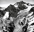 Aerial view of Mount Tlingit (left) with Mt. Quincy Adams and Mount Fairweather at the top.