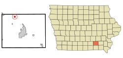 Location of Kirkville, Iowa