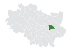 Location of the district within Wrocław