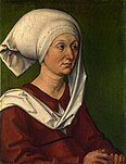 Portrait of Dürer’s Mother Barbara, née Holper, 1490, oil on fir wood, 47.2 × 35.7 cm, Germanisches Nationalmuseum Nuremberg (Gm 1160)