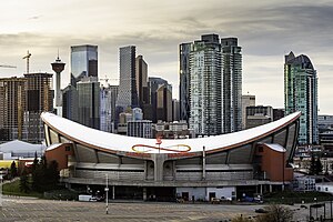 The Saddledome and Calgary skyline