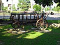 Traditional ribbed wagon on public display