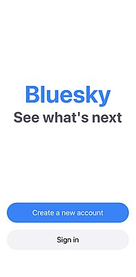 Начальный экран приложения Bluesky для iOS