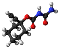 Ball-and-stick model of the clocental molecule