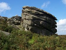 Large rock outcrop on a hill