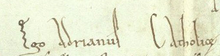 image of Pope Adrian's signature