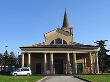 The facade of a Catholic basilica