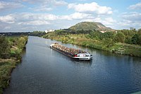 Frachtschiff auf der Saar bei Saarlouis,Ensdorf, Saarland