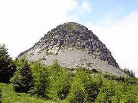 Vue du mont Gerbier-de-Jonc en venant de Saint-Martial au nord-est.