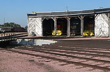 Chicago and Northwestern roundhouse in Huron, South Dakota.