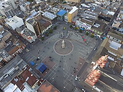 Aerial view of Ipiales and Plaza 20 de Julio