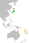 Location map for Japan and Vanuatu.