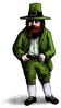 A modern stereotypical depiction of a leprechaun of the type popularised in the 20th century