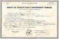 Diplôme du Brevet supérieur obtenu en 1897 à la fin de la 5e année de lycée de jeunes filles.