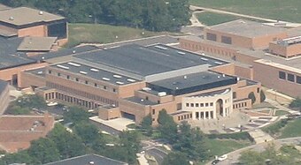 Aerial view of the Memorial Athletic and Convocation Center at Kent State University. I cropped this from a larger picture of campus