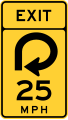 W13-6 Aviso de velocidad de salida (curva de 270 grados)