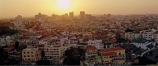 Skyline of Mombasa from old town