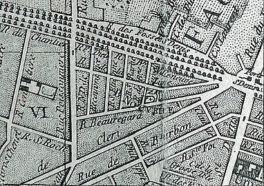 Quartier de Bonne-Nouvelle en 1760 (plan de Vaugondy).