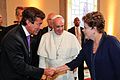 Pope Francis, Dilma Rousseff and Luis María Kreckler