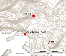 map of area around Antiphellus